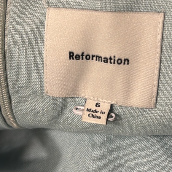 Reformation Phillipa Linen Dress in Aquamarine - Picture 9 of 10